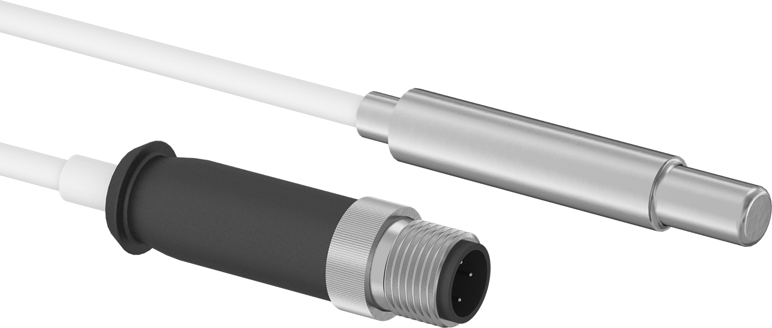 Sıvılar ve Gazlar için RTD Probu, 316L Paslanmaz Çelik Prob, 1000 Ohm, 2" Uzunluk, 3/8" Çap, Kablo ile