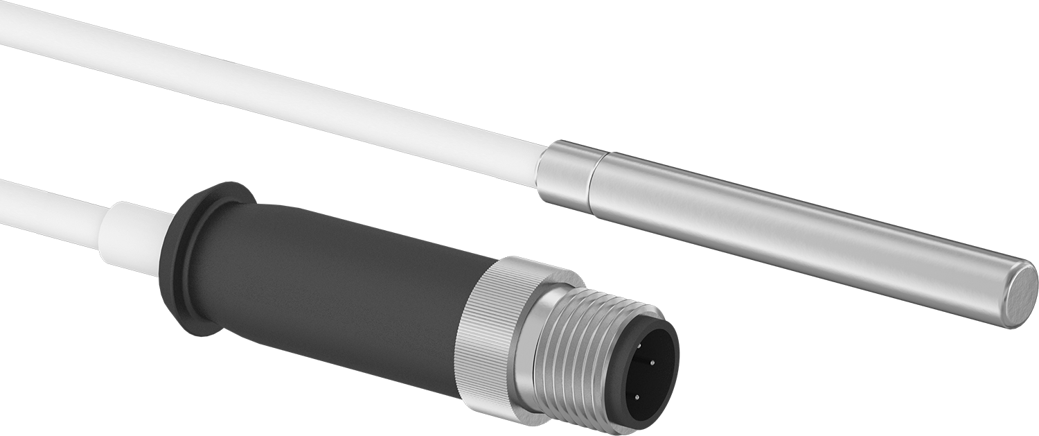 Sıvılar ve Gazlar için RTD Probu, 316L Paslanmaz Çelik Prob, 100 Ohm, 1-3/4" Uzunluk, 6-1/2 Fit Kablo