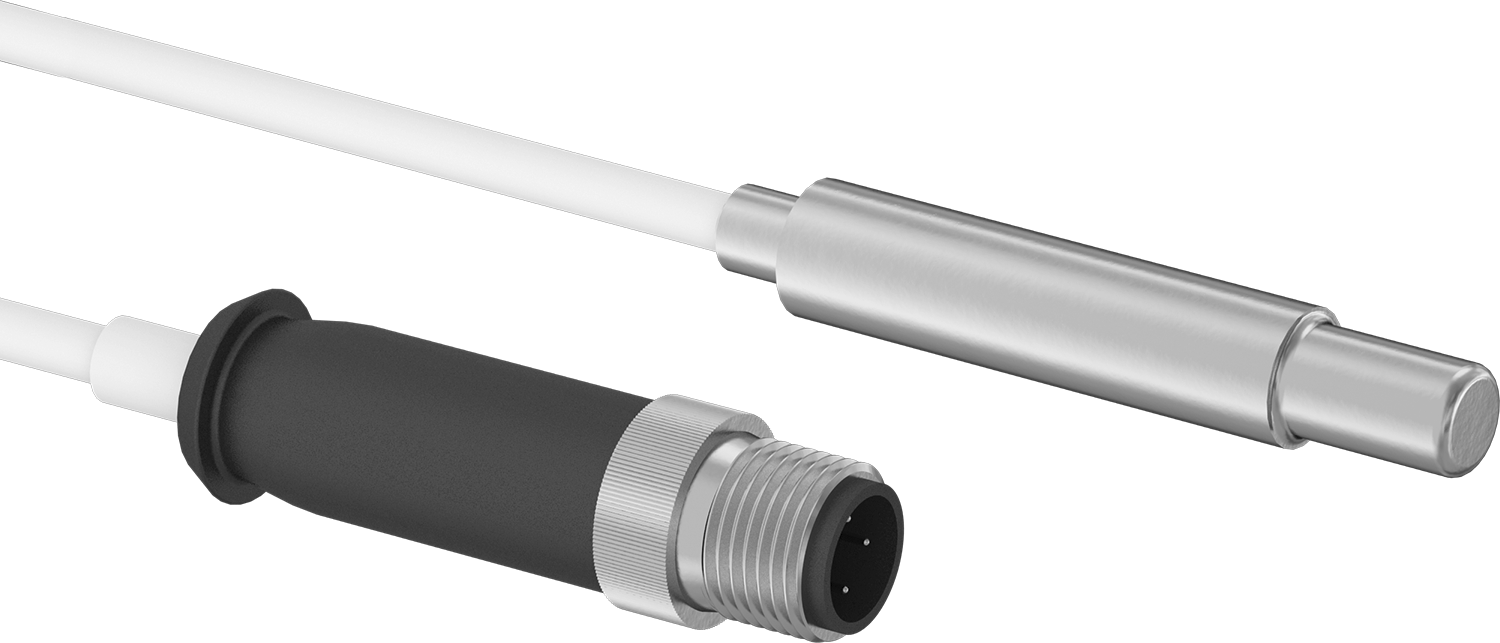 Sıvılar ve Gazlar için RTD Probu, 316L Paslanmaz Çelik Prob, 100 Ohm, 2" Uzunluk, 6-1/2 Fit Kablo
