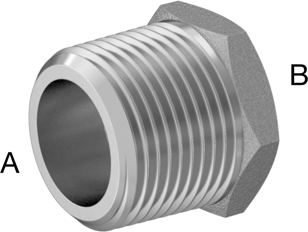 Yüksek Basınçlı Alüminyum Dişli Boru Bağlantı Elemanı, Burç Adaptörü, 3/4 NPT Erkek x 1/2 NPT Dişi