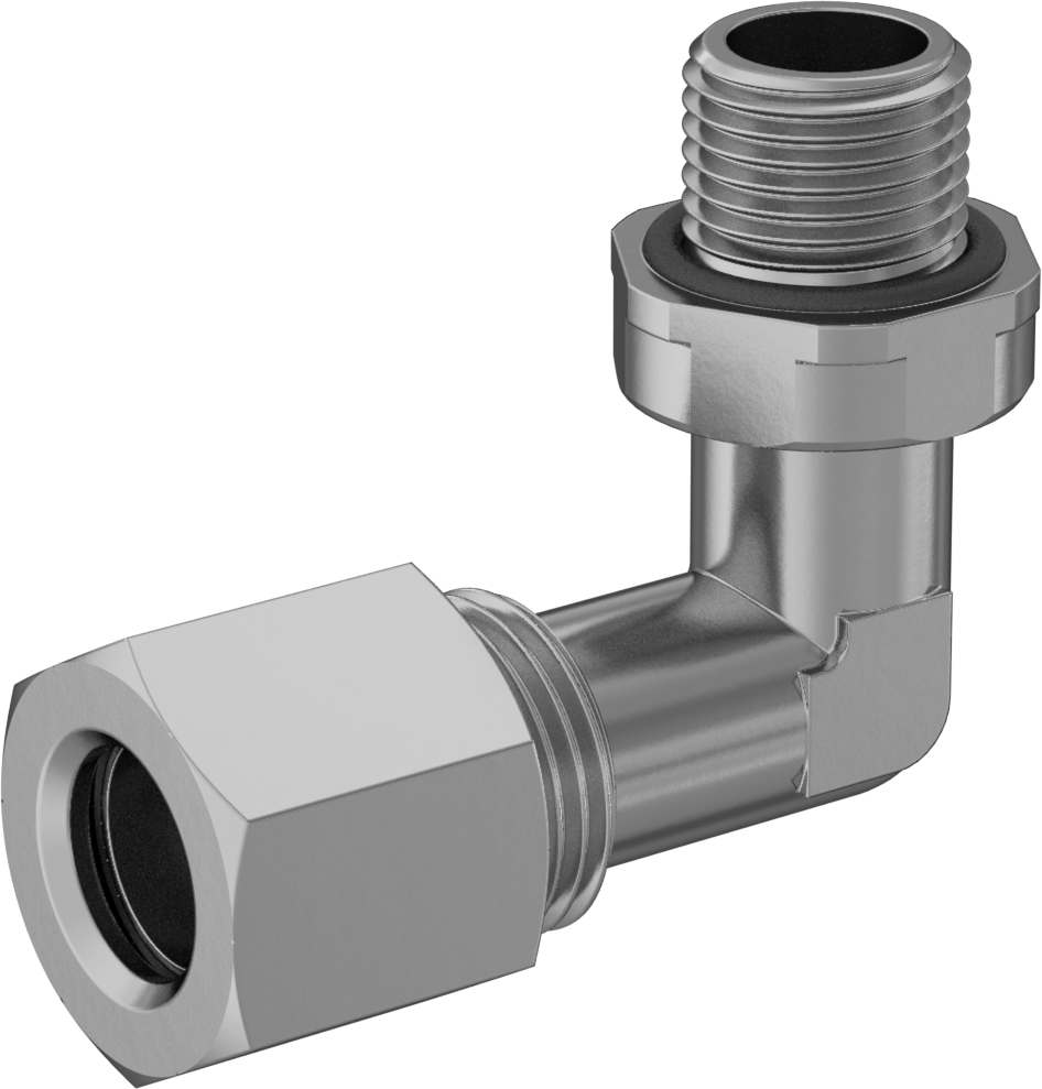 Hava ve Su için Pirinç Sıkıştırma Tüp Bağlantısı, Buna-N O-Ringli Dirsek, 8 mm Boru Dış Çapı x 1/8 BSPP Erkek