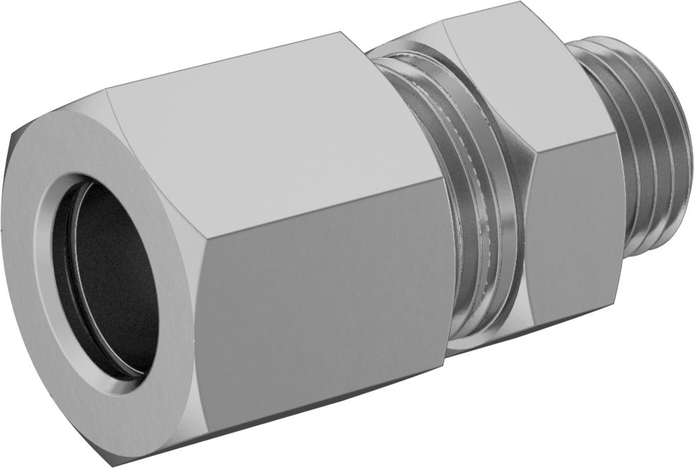 Hava ve Su için Pirinç Sıkıştırma Tüp Bağlantısı, 8 mm Dış Çaplı Boru x 1/8 BSPP Erkek için Düz Adaptör