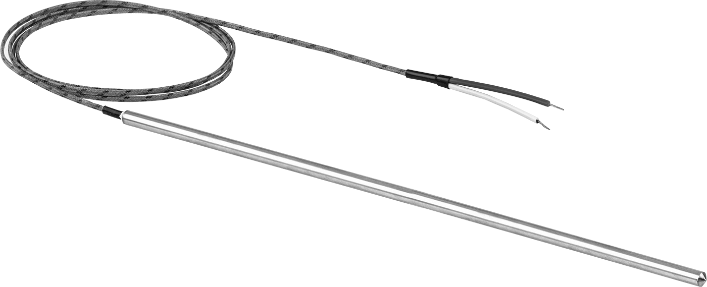 Sıvılar ve Gazlar için Termokupl Probu, Yalıtımsız, Tip J, 12“ Uzunluk x 1/4” Çap