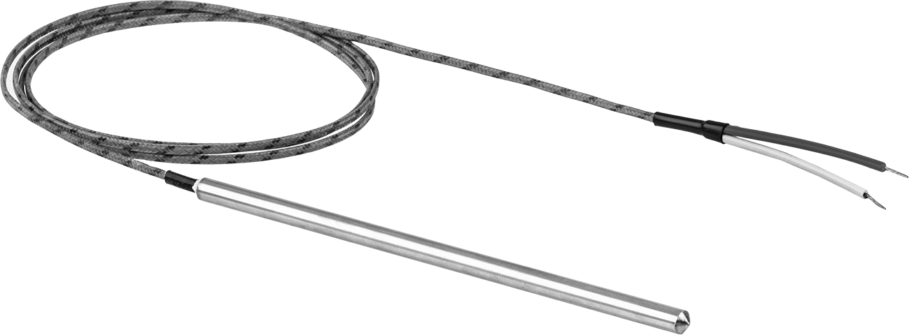Sıvılar ve Gazlar için Termokupl Probu, Yalıtımsız, Tip K, 6“ Uzunluk x 1/4” Çap