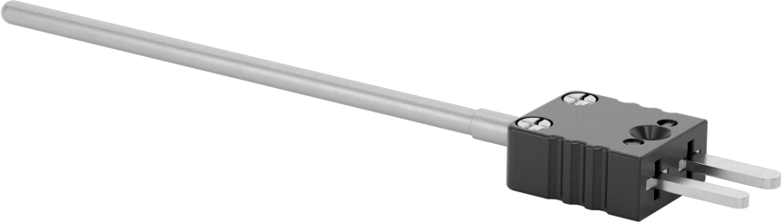 Sıvılar ve Gazlar için Termokupl Probu, Tip J, Düz Pimli Mini, 3“ Uzunluk x 1/8” Çaplı Prob