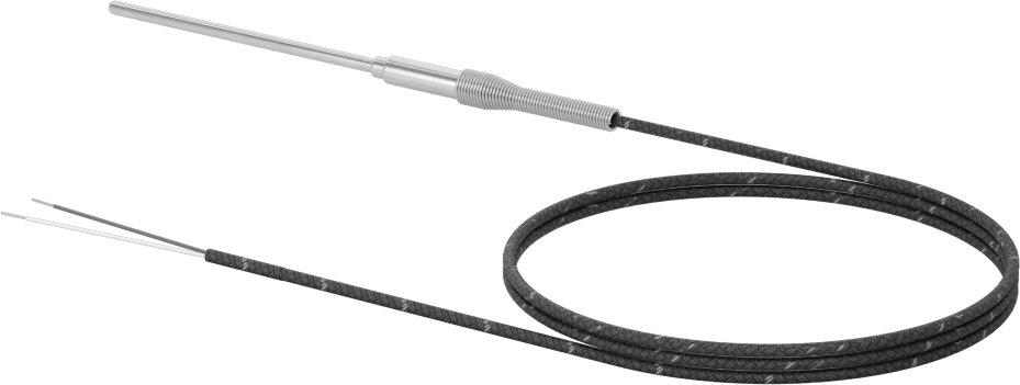 Sıvılar ve Gazlar için Termokupl Probu, Tip J, Tel Uçları, Kablo ile, 3“ Uzunluk x 1/8” Çaplı Prob