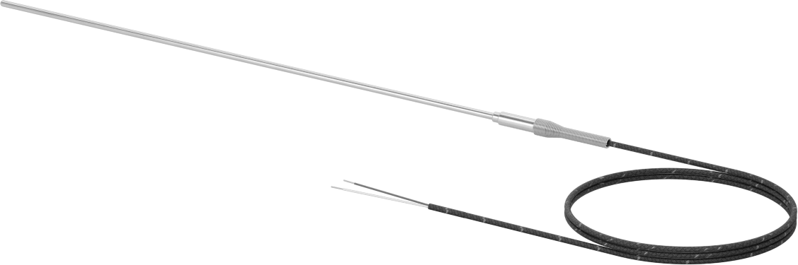Sıvılar ve Gazlar için Termokupl Probu, Tip J, Tel Uçları, Kablo ile, 12“ Uzunluk x 1/8” Çaplı Prob
