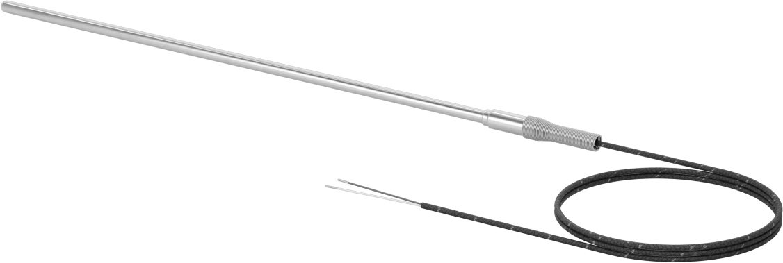 Sıvılar ve Gazlar için Termokupl Probu, Tip J, Tel Uçları, Kablo ile, 12“ Uzunluk x 1/4” Çaplı Prob