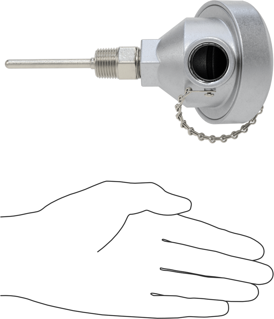 Sıvılar ve Gazlar için Dişli Termokupl Probu, NEMA 4 Bağlantı Başlığı, Tip K, 2-1/2“ Uzunluk x 1/4” Çap