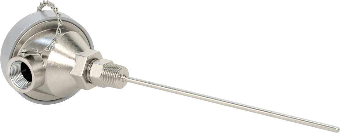 Sıvılar ve Gazlar için Dişli Termokupl Probu, NEMA 4 Bağlantı Başlığı, Tip K, 8-1/2“ Uzunluk x 3/16” Çap