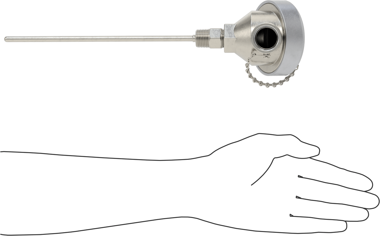 Sıvılar ve Gazlar için Dişli Termokupl Probu, NEMA 4 Bağlantı Başlığı, Tip K, 8-1/2“ Uzunluk x 1/4” Çap