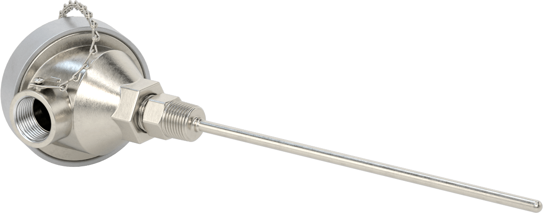 Sıvılar ve Gazlar için Dişli Termokupl Probu, NEMA 4 Bağlantı Başlığı, Tip K, 8-1/2“ Uzunluk x 1/4” Çap