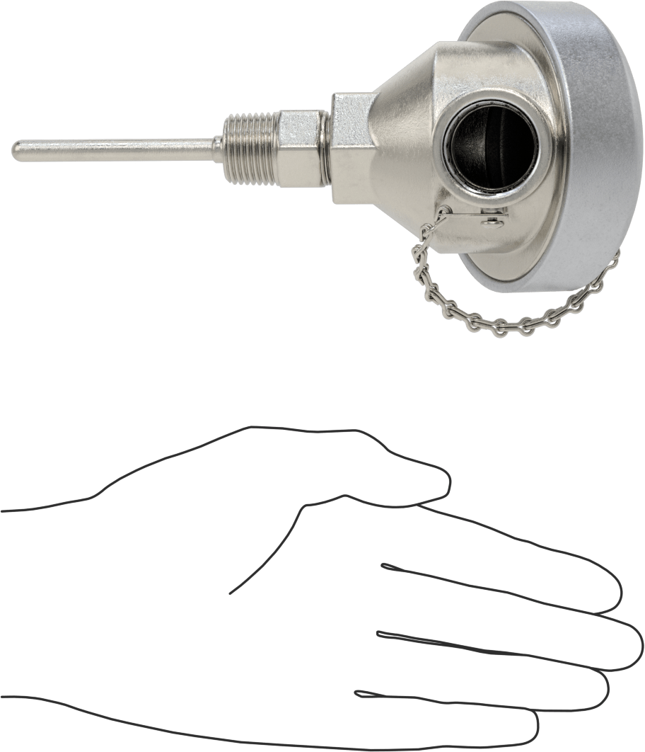 Sıvılar ve Gazlar için Dişli Termokupl Probu, NEMA 4 Bağlantı Başlığı, Tip J, 2-1/2“ Uzunluk x 1/4” Çap