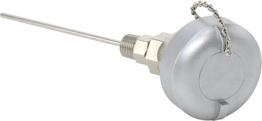 Sıvılar ve Gazlar için Dişli Termokupl Probu, NEMA 4 Bağlantı Başlığı, Tip J, 5-1/2“ Uzunluk x 3/16” Çap