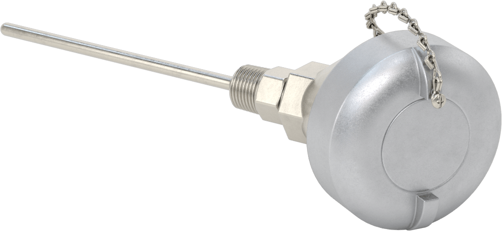 Sıvılar ve Gazlar için Dişli Termokupl Probu, NEMA 4 Bağlantı Başlığı, Tip K, 5-1/2“ Uzunluk x 1/4” Çap