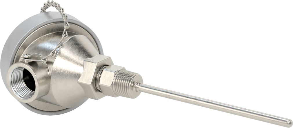 Sıvılar ve Gazlar için Dişli Termokupl Probu, NEMA 4 Bağlantı Başlığı, Tip K, 5-1/2“ Uzunluk x 1/4” Çap