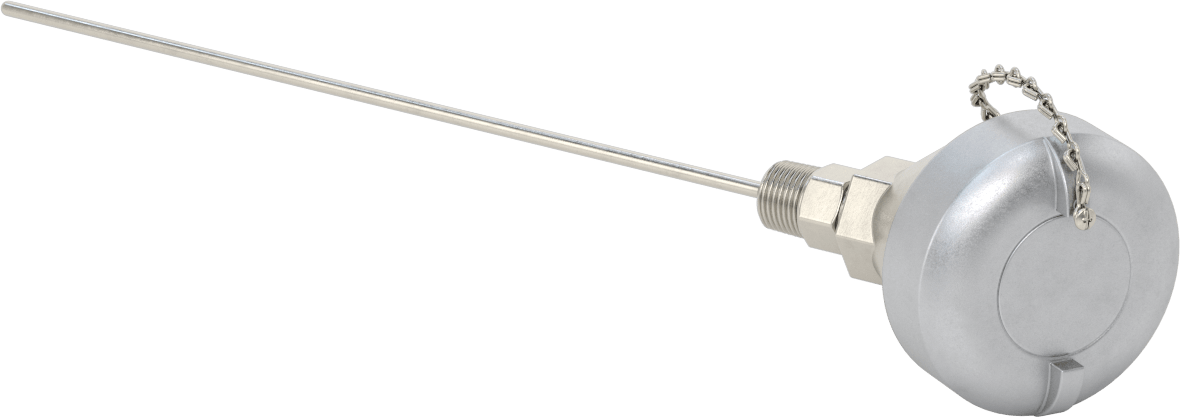 Sıvılar ve Gazlar için Dişli Termokupl Probu, NEMA 4 Bağlantı Başlığı, Tip K, 11-1/2“ Uzunluk x 3/16” Çap