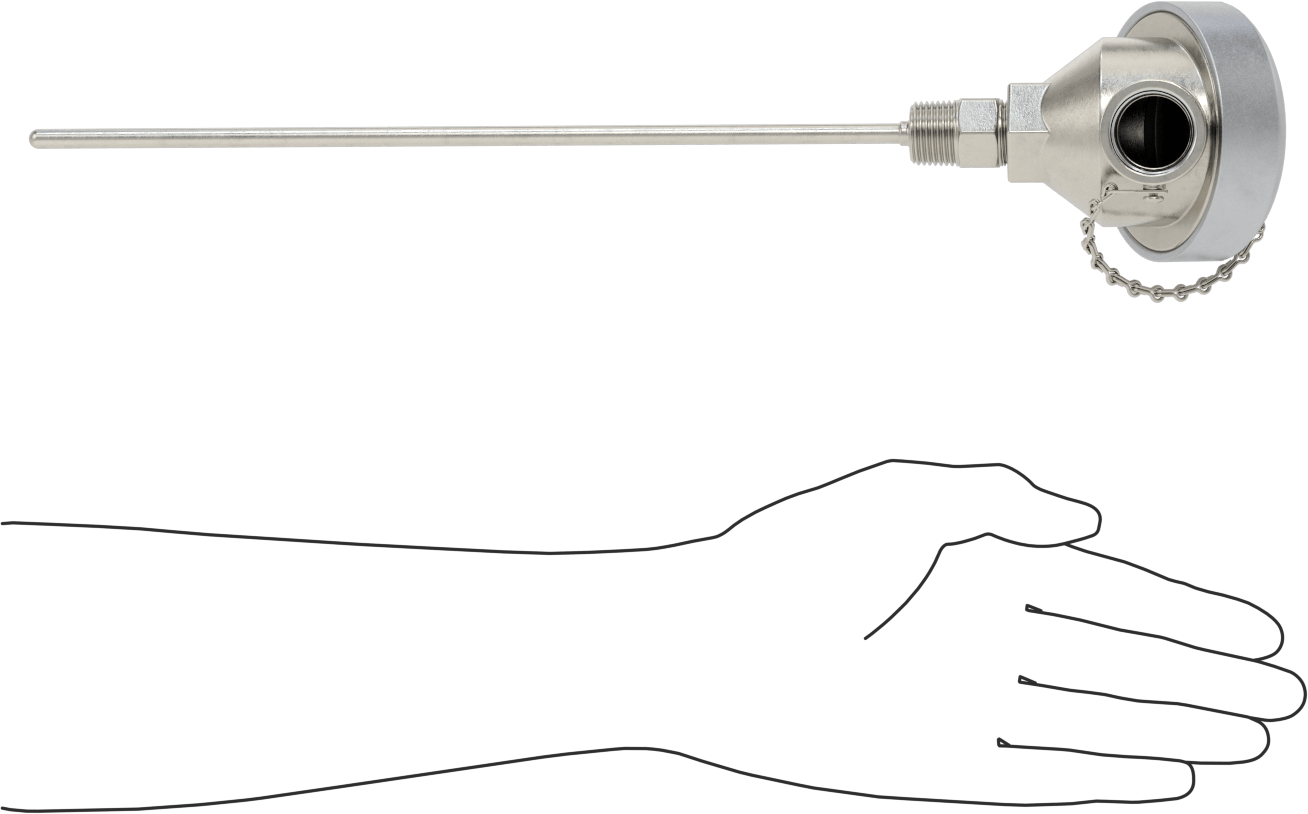 Sıvılar ve Gazlar için Dişli Termokupl Probu, NEMA 4 Bağlantı Başlığı, Tip J, 11-1/2“ Uzunluk x 1/4” Çap