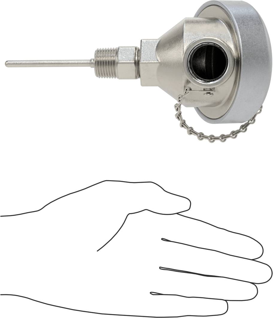 Sıvılar ve Gazlar için Dişli Termokupl Probu, NEMA 4 Bağlantı Başlığı, Tip J, 2-1/2“ Uzunluk x 3/16” Çap