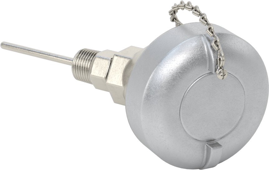Sıvılar ve Gazlar için Dişli Termokupl Probu, NEMA 4 Bağlantı Başlığı, Tip K, 2-1/2“ Uzunluk x 3/16” Çap