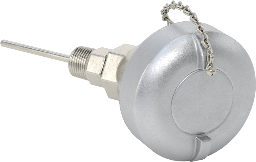 Sıvılar ve Gazlar için Dişli Termokupl Probu, NEMA 4 Bağlantı Başlığı, Tip T, 2-1/2“ Uzunluk x 3/16” Çap
