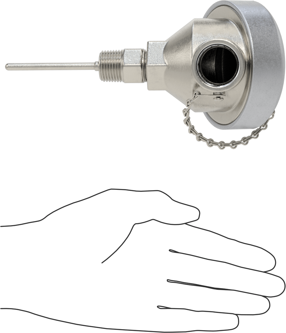 Sıvılar ve Gazlar için Dişli Termokupl Probu, NEMA 4 Bağlantı Başlığı, Tip T, 2-1/2“ Uzunluk x 3/16” Çap