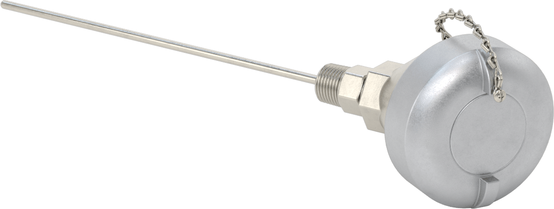 Sıvılar ve Gazlar için Dişli Termokupl Probu, NEMA 4 Bağlantı Başlığı, Tip J, 8-1/2“ Uzunluk x 3/16” Çap