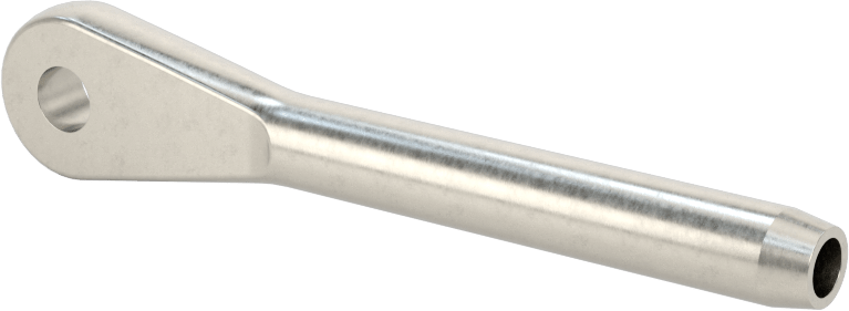 Halka Uçlu Makara Sıkma Tel Halat Uç Bağlantısı, Kaldırma Amaçlı Değildir, 18-8 Paslanmaz Çelik, 1/8" halat çapı için