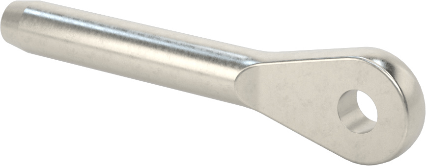 Halka Uçlu Makara Sıkma Tel Halat Uç Bağlantısı, Kaldırma Amaçlı Değildir, 18-8 Paslanmaz Çelik, 1/4" Halat Çapı için