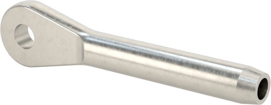 Halka Uçlu Makara Sıkma Tel Halat Uç Bağlantısı, Kaldırma Amaçlı Değildir, 18-8 Paslanmaz Çelik, 1/4" Halat Çapı için