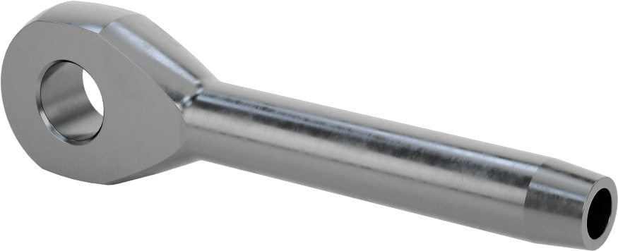 Halka Uçlu Makara Sıkma Tel Halat Uç Bağlantısı, Kaldırma Amaçlı Değildir, 316 Paslanmaz Çelik, 1/4" Halat Çapı için