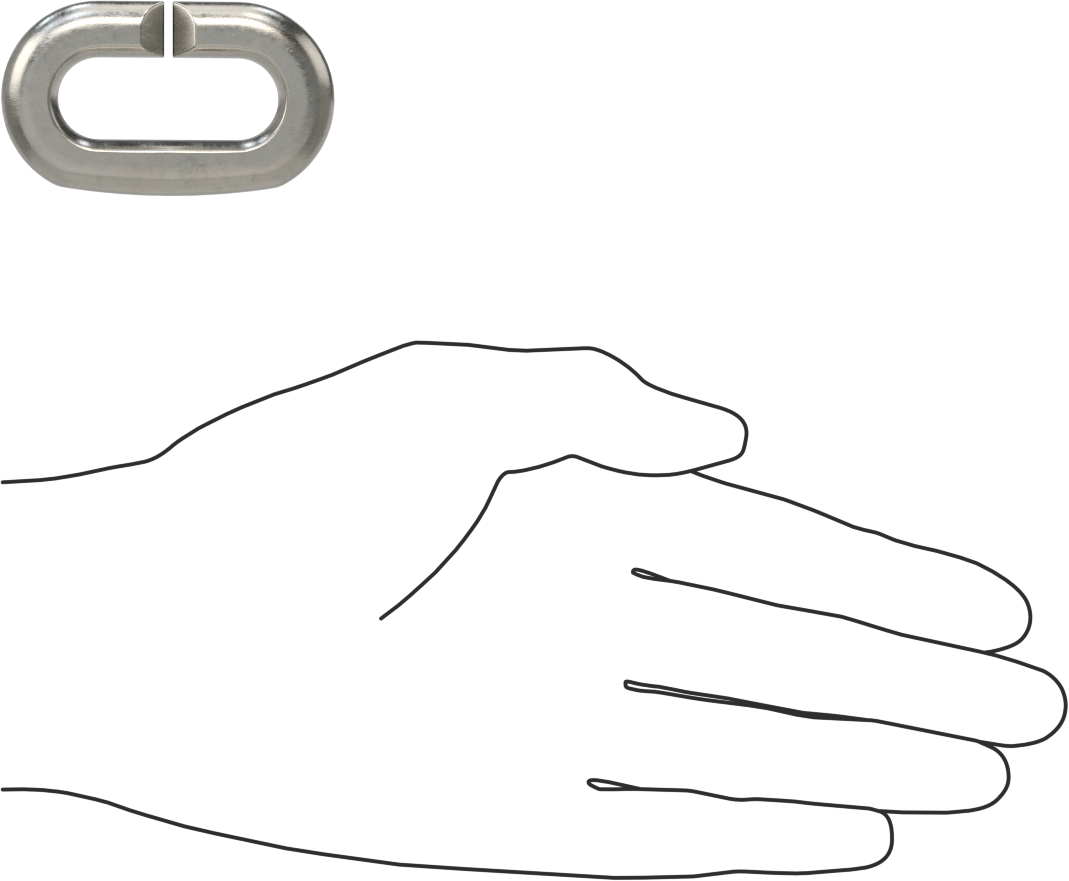 Hızlı Ayırma Bağlantı Parçası, 3/8" Kalınlık, 1-1/2" İç Uzunluk