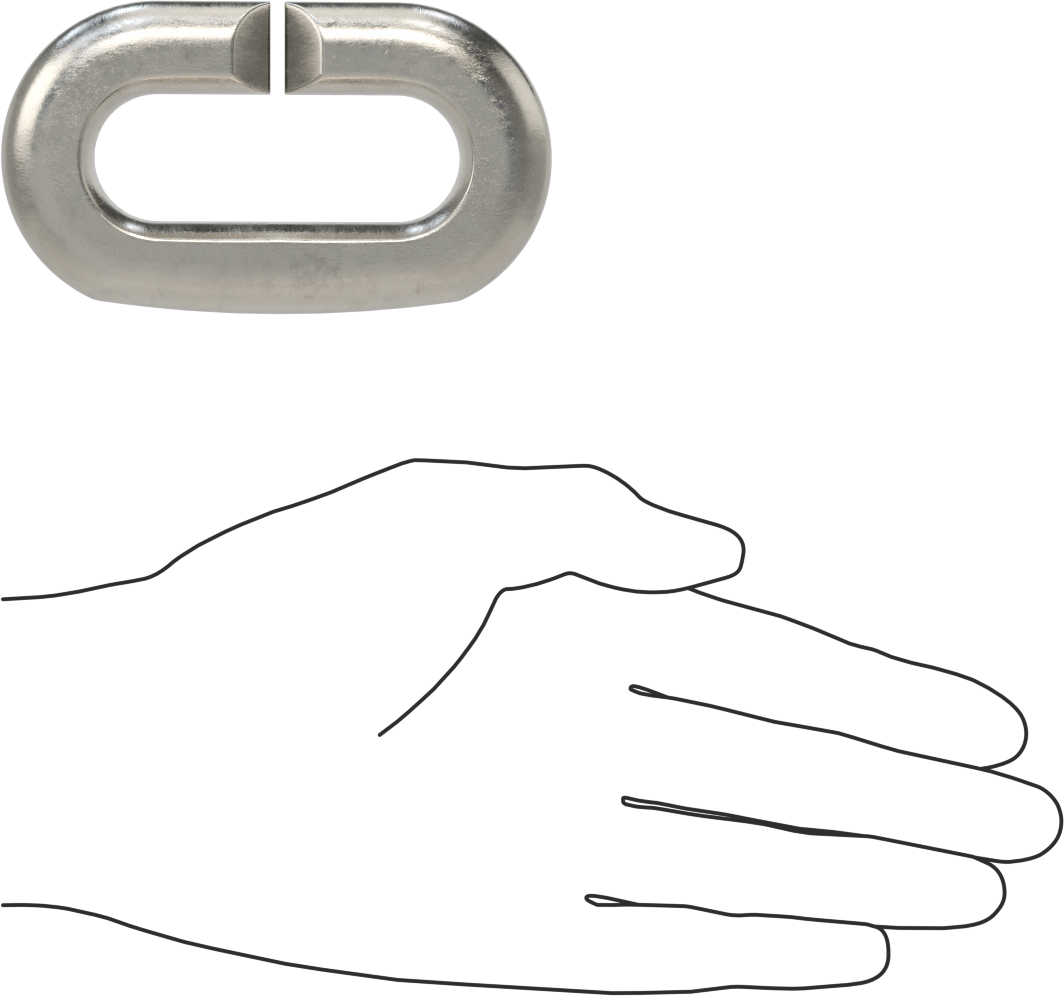 Hızlı Ayırma Bağlantı Parçası, 5/8" Kalınlık, 2-1/2" İç Uzunluk
