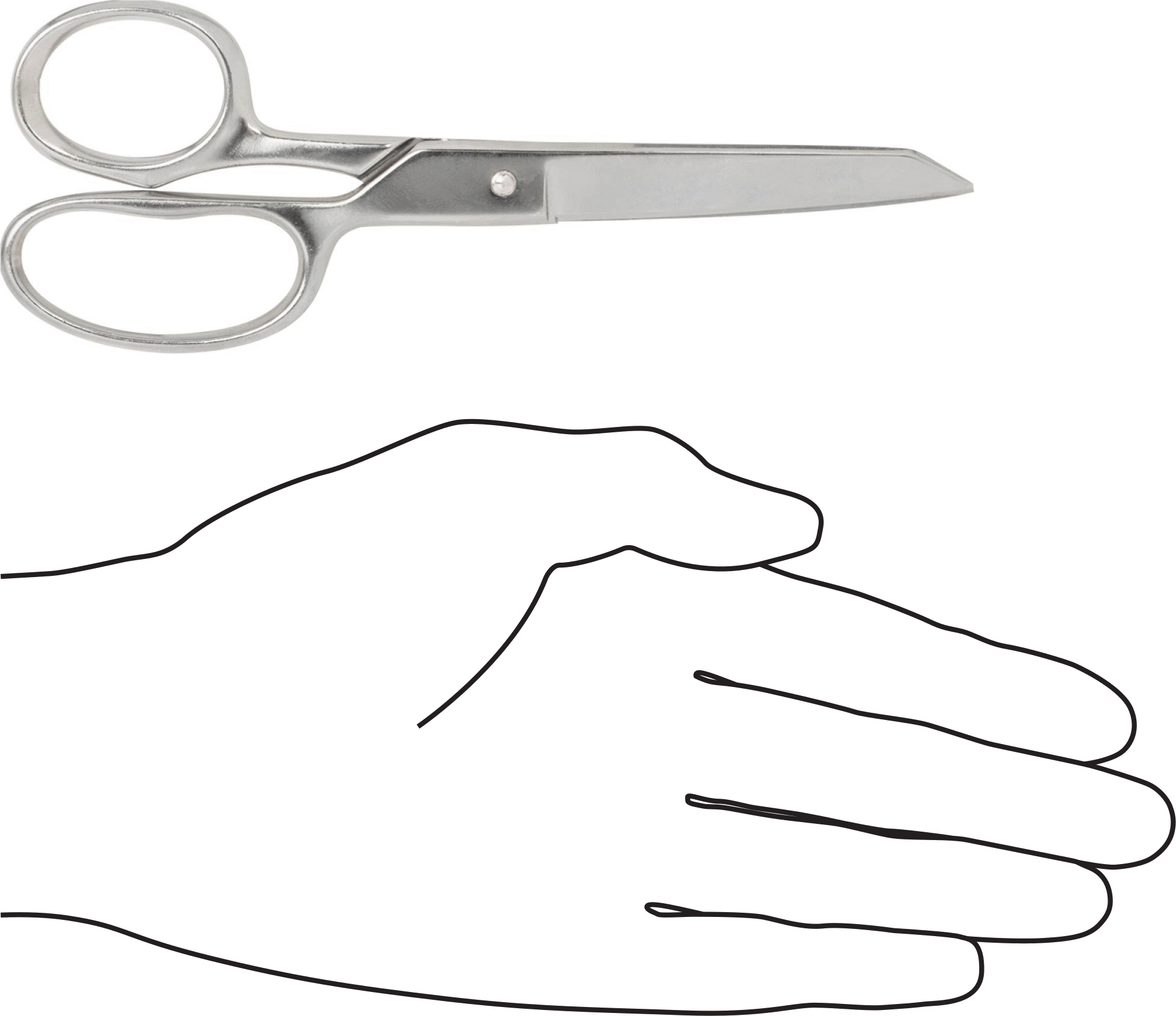 Tamamen Metal Makas, 6-1/8" Toplam Uzunluk, Nikel-Krom Kaplama Çelik Bıçak