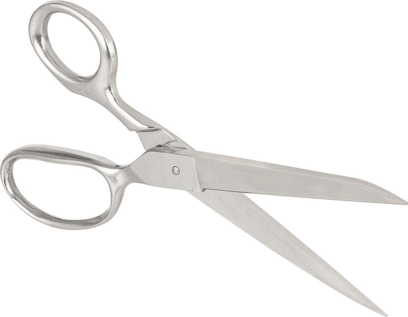 Tamamen Metal Makas, Düz Saplı, 8-1/4" Toplam Uzunluk, Kaplamasız Paslanmaz Çelik Bıçak