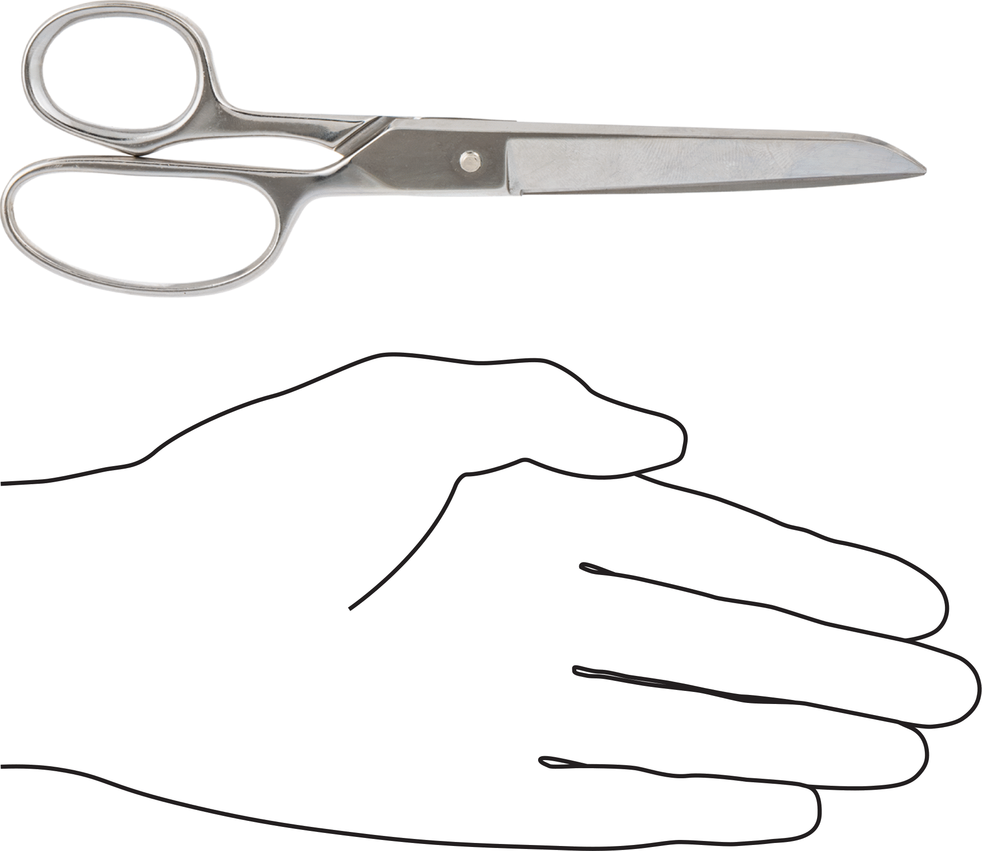 Tamamen Metal Makas, Düz Saplı, 7-1/2" Toplam Uzunluk