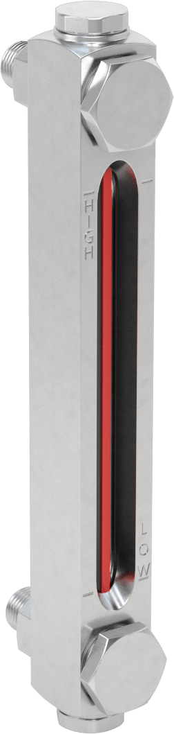 Kimyasal Seviye Göstergesi, Vidalı/Duvardan Geçen, 1/2"-20 UNF, 6" Merkezden Merkeze