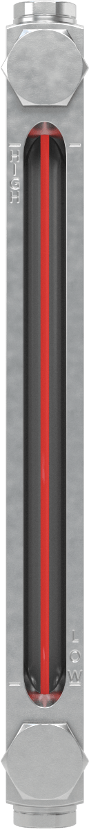 Kimyasal Seviye Göstergesi, Vidalı/Duvardan Geçen, 1/2"-20 UNF, 8" Merkezden Merkeze