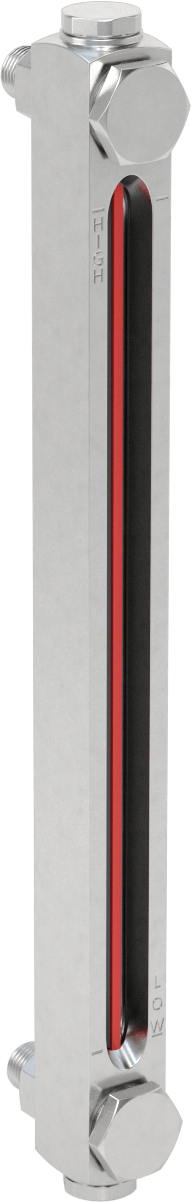 Kimyasal Seviye Göstergesi, Vidalı/Duvardan Geçen, 1/2"-20 UNF, 10" Merkezden Merkeze