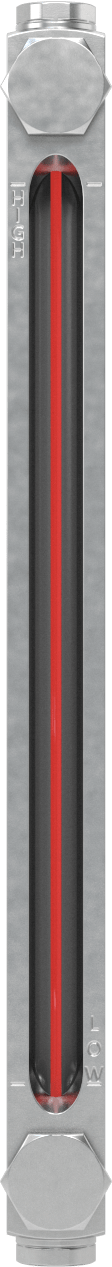 Kimyasal Seviye Göstergesi, Vidalı/Duvardan Geçen, 1/2"-20 UNF, 10" Merkezden Merkeze