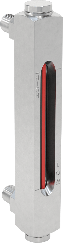 Kimyasal Seviye Göstergesi, Duvar Geçişli, 1/2"-20 UNF, İki adet 1/2" Delik için, 5 inç Bağlantı
