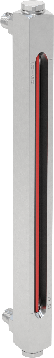 Kimyasal Seviye Göstergesi, Duvar Geçişli, 1/2"-20 UNF, İki adet 1/2" Delik için, 10" Bağlantı