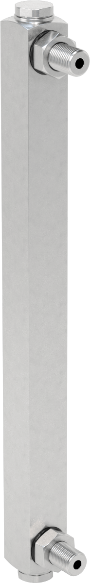Kimyasal Seviye Göstergesi, Duvar Geçişli, 1/2"-20 UNF, İki adet 1/2" Delik için, 10" Bağlantı