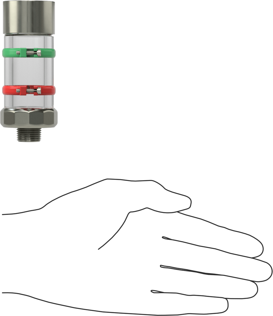 Easy-View Yağ Seviyesi Göstergesi, 3/8 NPT Erkek Diş, 3-3/4" Toplam Yükseklik