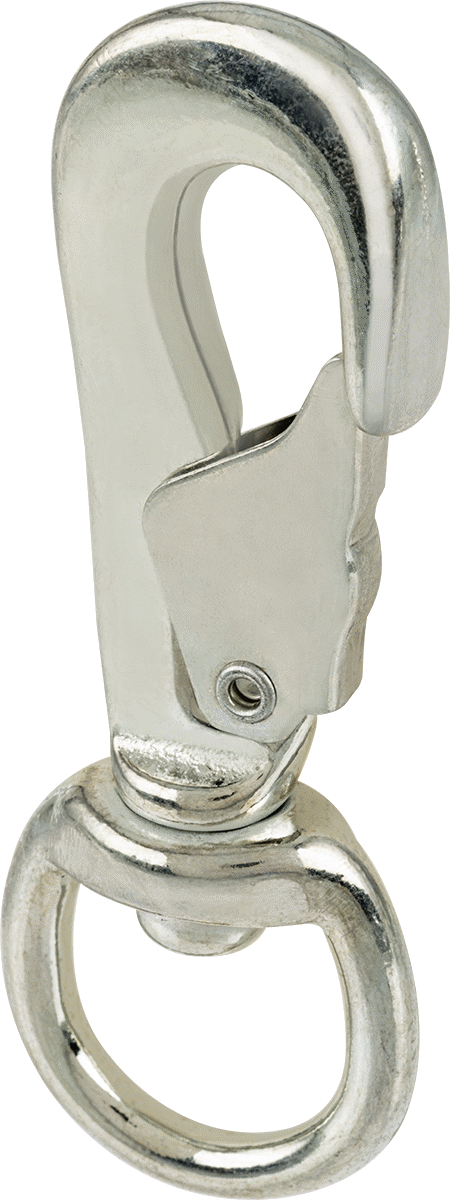 Döner Gözlü Karabina, Çinko Kaplı Demir, 3/8" Açıklık Genişliği, 3-3/4" Kullanılabilir Uzunluk