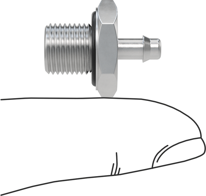Alüminyum Düşük Basınçlı Dikenli Boru, Hava ve Su için, 4 mm Boru x 1/8 BSPP Erkek için Adaptör