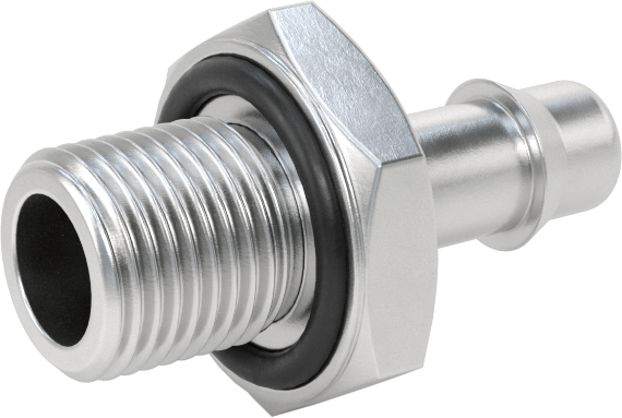 Alüminyum Düşük Basınçlı Dikenli Boru, Hava ve Su için, 6 mm Boru x 1/8 BSPP Erkek için Adaptör