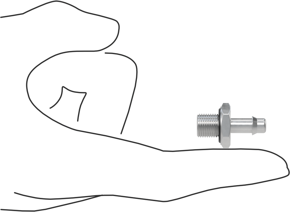 Alüminyum Düşük Basınçlı Dikenli Boru, Hava ve Su için, 6 mm Boru x 1/8 BSPP Erkek için Adaptör