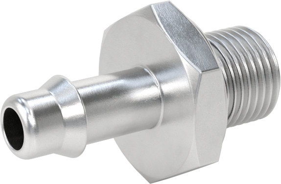 Alüminyum Düşük Basınçlı Dikenli Boru, Hava ve Su için, 6 mm Boru x 1/8 BSPP Erkek için Adaptör