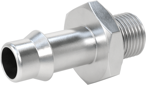 Alüminyum Düşük Basınçlı Dikenli Boru, Hava ve Su için, 8 mm Boru x 1/8 BSPP Erkek için Adaptör